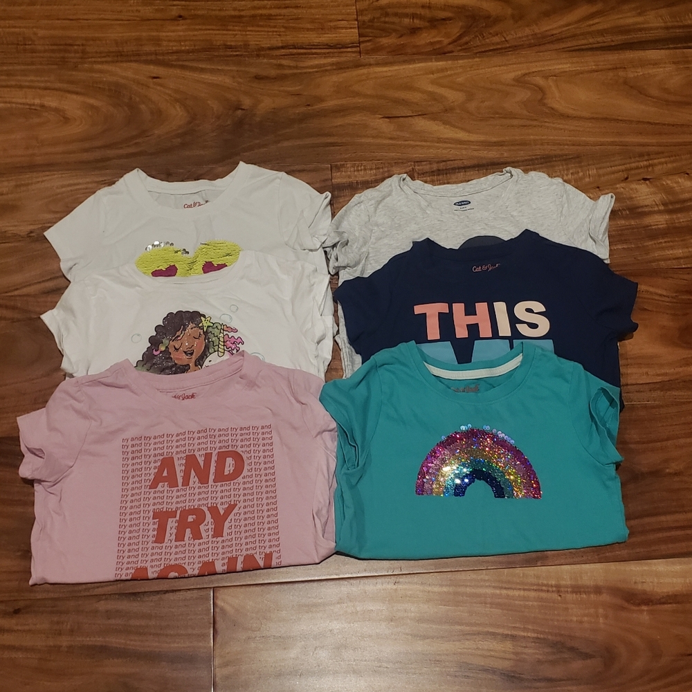 6 pack girls  shirts, size small